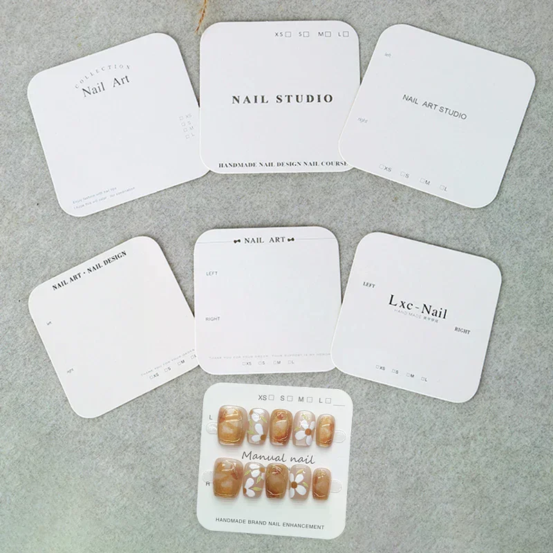 20 hojas de tarjetas de embalaje de uñas, exhibición de uñas a presión, muestra de diseño de uñas postizas hecha a mano, tarjeta de muestra, exhibición de muestra de manicura, salón