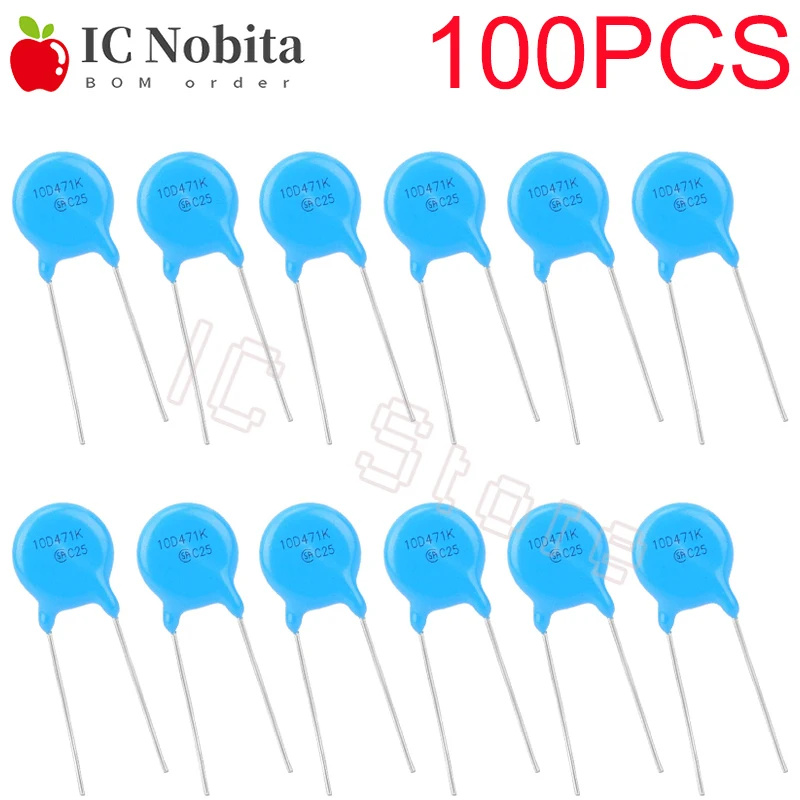 100PCS Varistor 10D220K 10D221K 10D241K 10D331K 10D361K 10D390K 10D391K 10D431K 10D470K 10D471K 10D560K 10D561K 10D681K 10D820K