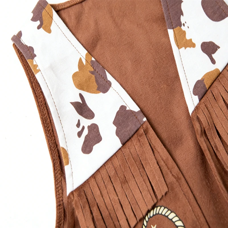 4-teiliges Cowboy-Kostüm für Babys, Jungen, Ostern, Cosplay-Kleidung, Weste + Schal + lange Hosen + Hüte, Karneval, Party, Kostüm, Urlaubsgeschenk – Detail 6