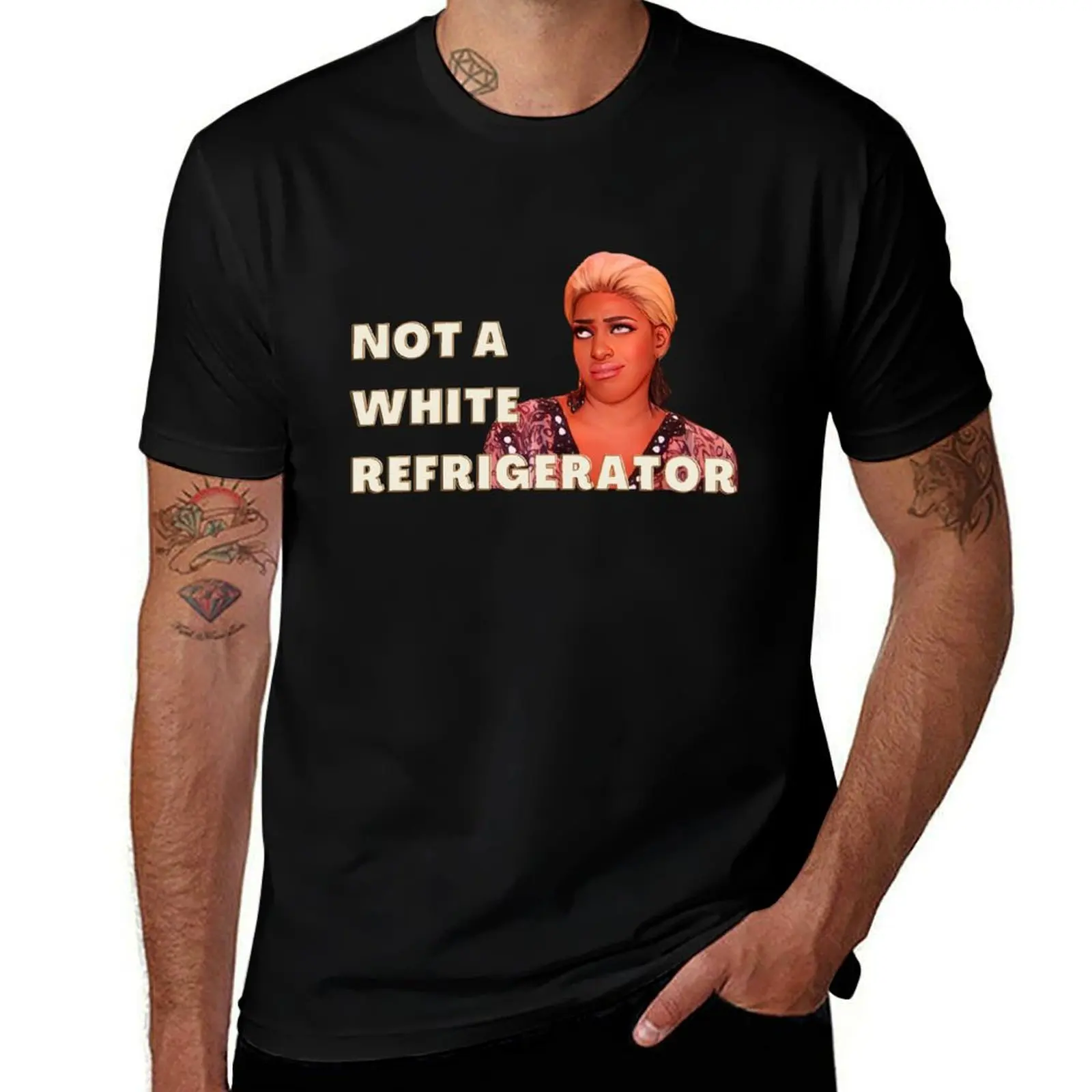 

Nene Leakes White Refrigerator T-Shirt affliction shirts oversizeds fashion shirts for a boy luxury clothes men