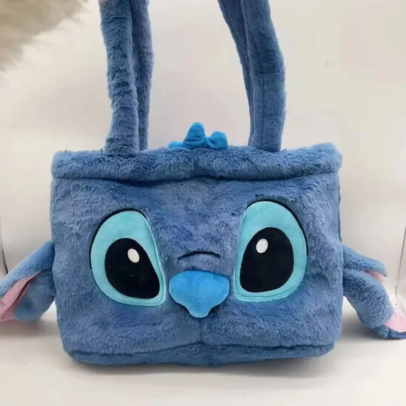 Disney Stitch Cartoon New Cute Large Capacity Plush Toy Backpack Single Shoulder Diagonal Straddle Bag Grab Machine Doll Exchang