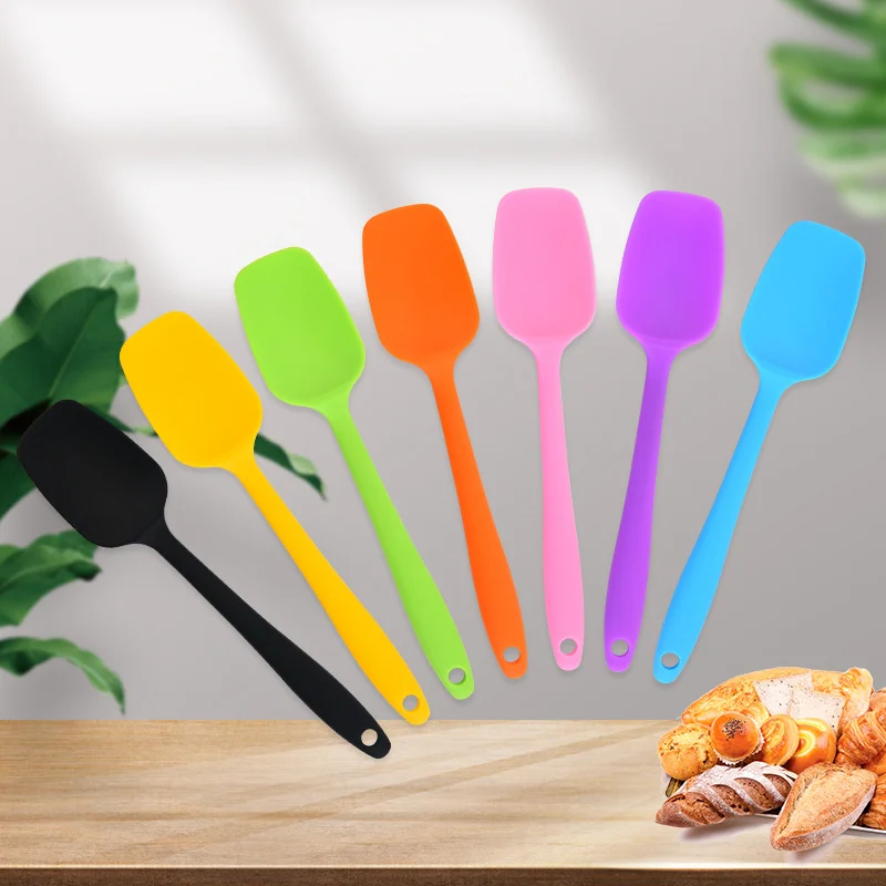 21CM Heat Resistant Integrate Handle Silicone Spoon Scraper Spatula Ice Cream Cake Kitchen Tool Utensil Bakeware