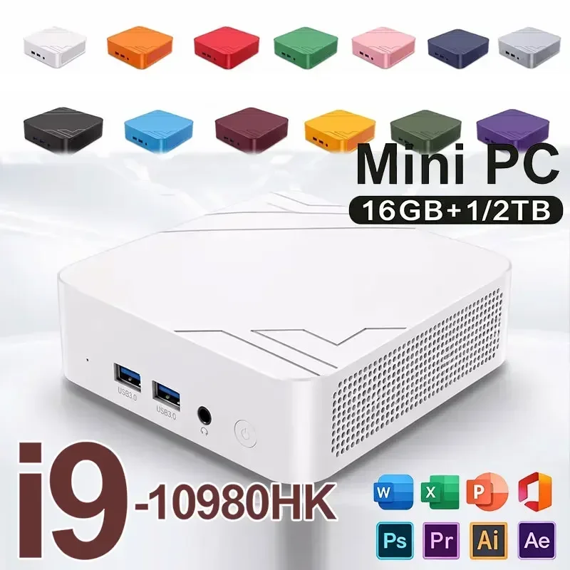 Mini PC Intel Core I9 10980HK Windows 11 Small Pocket Cmputer 16GB RAM 1/2TB SSD WIFI6 BT5.2 4K Desktop PC Gaming Computer