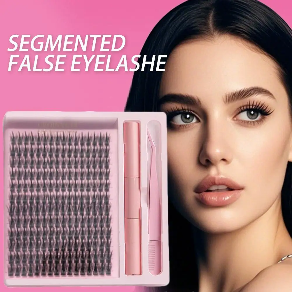 새로운 클러스터 DIY 분할형 속눈썹 자연 연장 밀집 PBT 소재 2-in-1 세트 C 컬링 인조 속눈썹