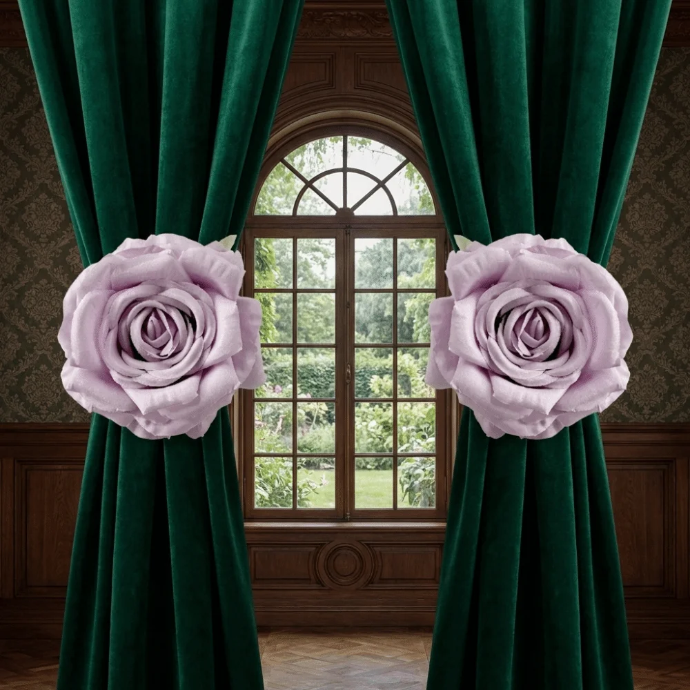 Creative Romantic Rose Curtain Clips Realistic Exquisite Curtain Buckle Decorative Window Screen
