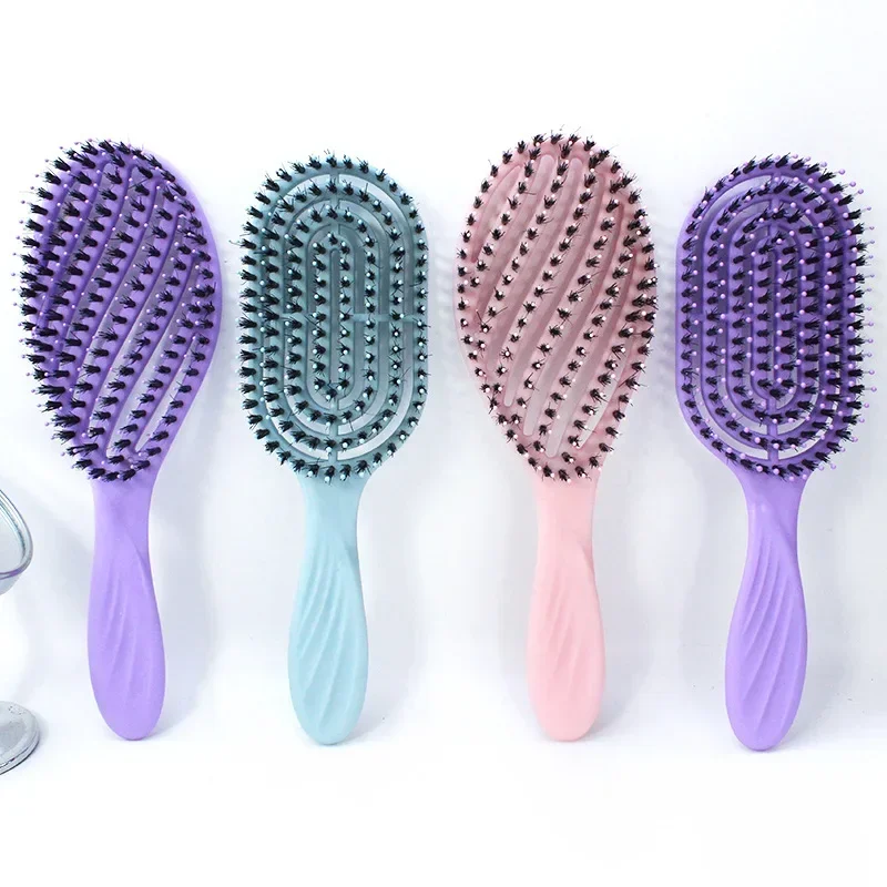 Elastic Massage Comb Tangled Hair Comb Detangling Hair Brush Hollow Out Wet Curly Hair Brushes Barber Comb Salon Styling Tools