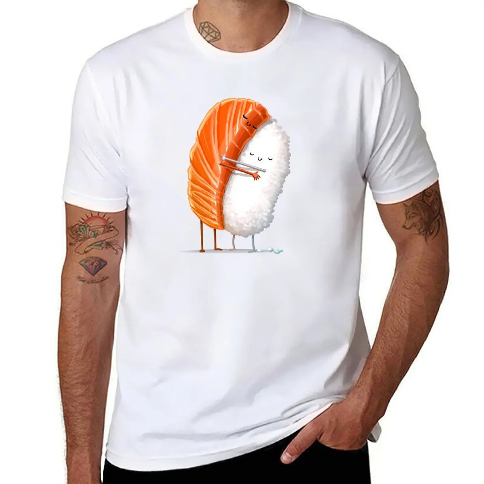 

Sushi Hug T-Shirt blue archive man t shirt graphic shirts Men's clothing