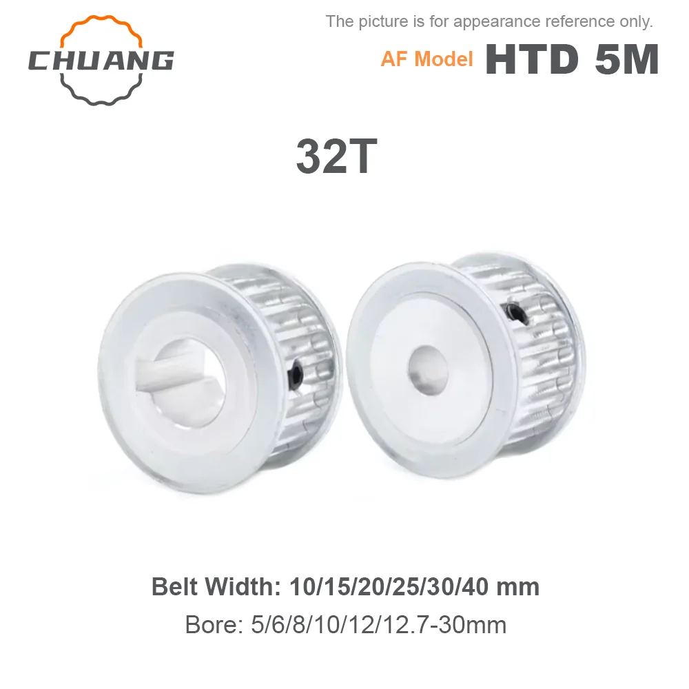 

HTD 5M 32T Timing Pulley 32Teeth 10/15~40mm Width Toothed Belt Pulleys 5/6/8/10/12/14/15~30mm Bore Gear Pulley for CNC Machine