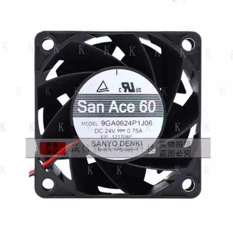 

C FOR Sanyo 9GA0624P1J06 DC24V 0.75A 60*60*38MM 2-Wire High Airflow Cooling Fan