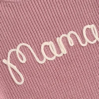 Family Matching Sweaters Mommy and Me Letter Embroidery Round Neck Knitwear Comfortable Spring Autumn Kids Pullover Tops 5