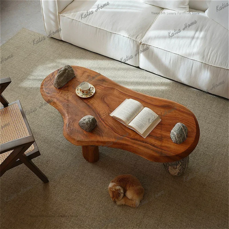 ld Japanese Wabi Sabi Style Solid Wood Coffee Tables Nordic Creative Room Center   Homestay Designer Home Furniture