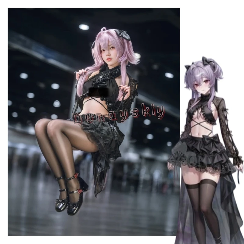 Lake New Outfit Anime Cosplay Liberalio:Dreaming Black Sexy Lingerie Goth Lolita Lace Dress Halloween 2026 New