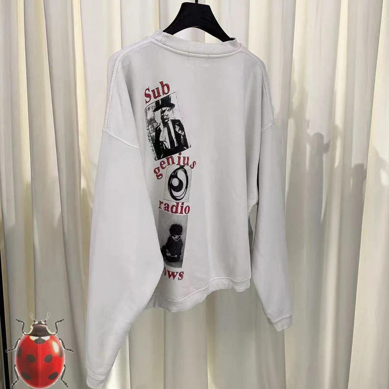 White ERD Broken Bulb Printing Round Neck Sweatshirts Men Women Loose Graffiti Graphic Enfants Riches Deprimes Hoodie