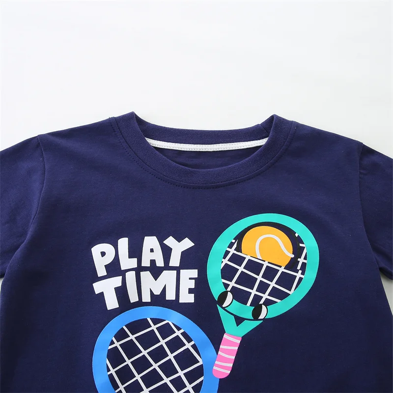 2-7T Children's Boys Girls T Shirts Tennis Racket Print Short