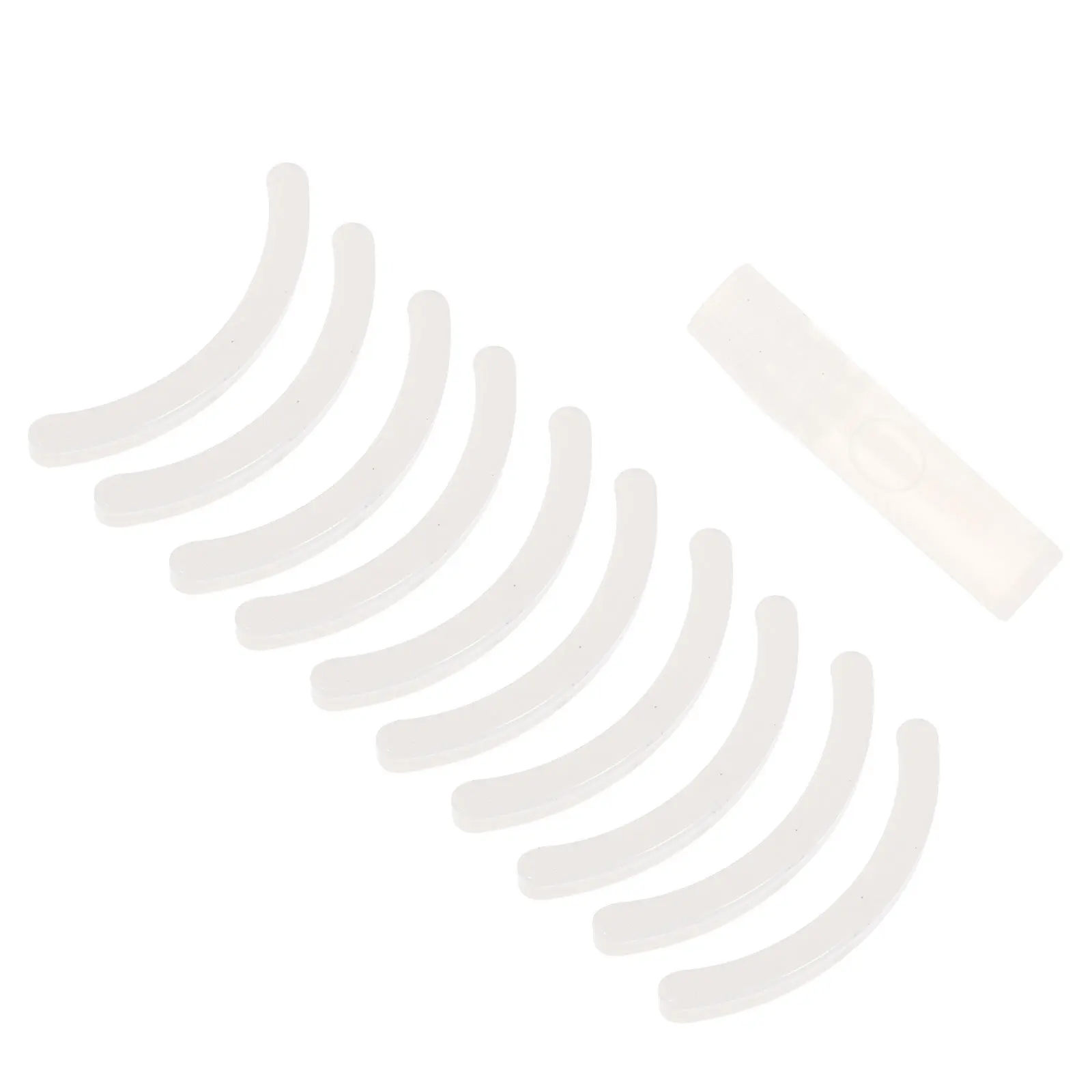 10個のつけまつげディスプレイストリップ、エクステンション用ラッシュホルダー、お手入れ簡単、ポータブルで快適なピックアップツール付き