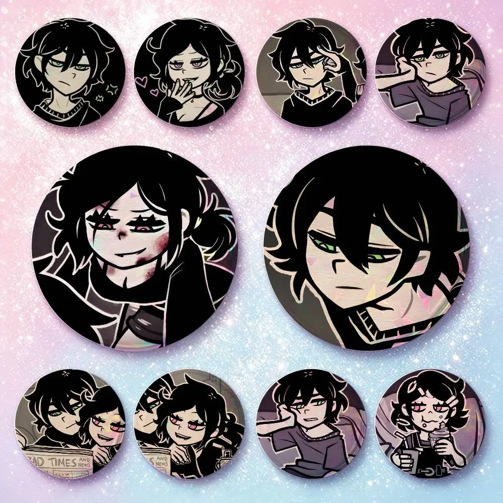 T-The Coffin Of Andy And Leyley Cute Badges 25 32 44 Mm Round Cosplay Pin Bag Decor Fans Collect Friends Gifts Brooch Souvenir