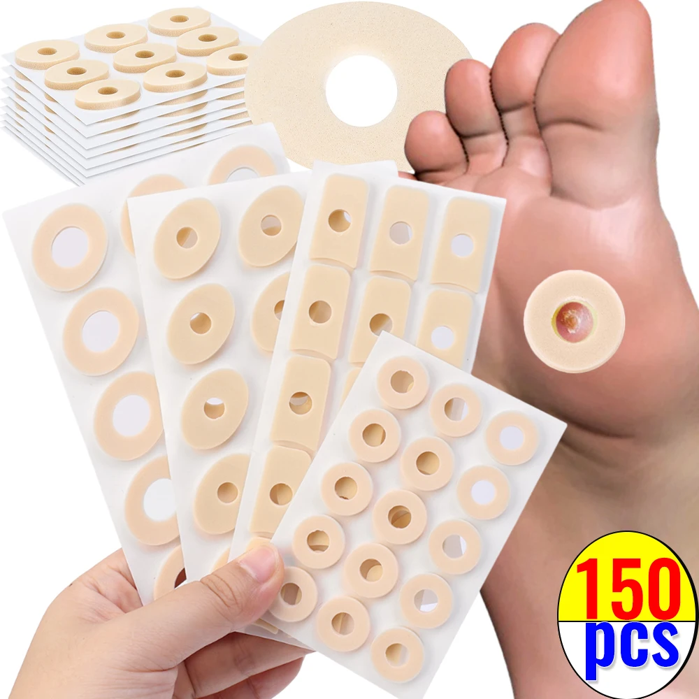 150/15pcs Callus Cushions Shoes Heel Pad Foam Round Toe Foot Corn Bunion Protectors Pads Medical Plaster Foot Corn Removal