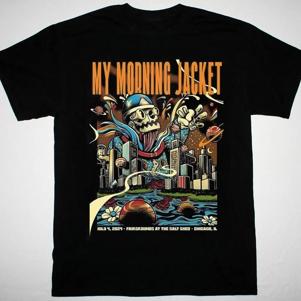 

Горячая новинка, черная футболка My Morning Jacket рок-группы POSTER, все размеры 2F165