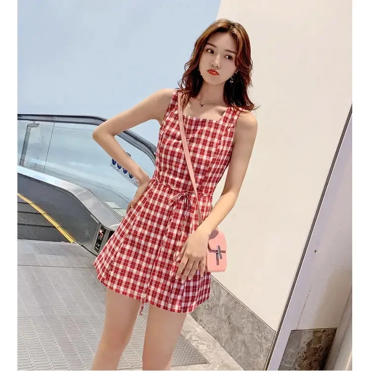 Women Dresses Women's Summer Suspender Dress Sleeveless A- Line Skirt Vestido De Mujer Femme Robe