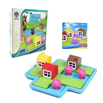 Three little pigs educational learning toys puzzle board game logic early education game parent-child interaction ages 3+ children gift