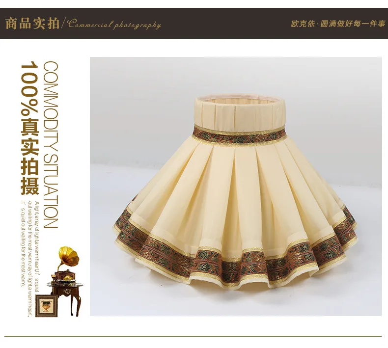 Modern Chinese special-shaped princess skirt floor lamp table lamp cover French fabric hotel clubhouse lamp cover E27 screw