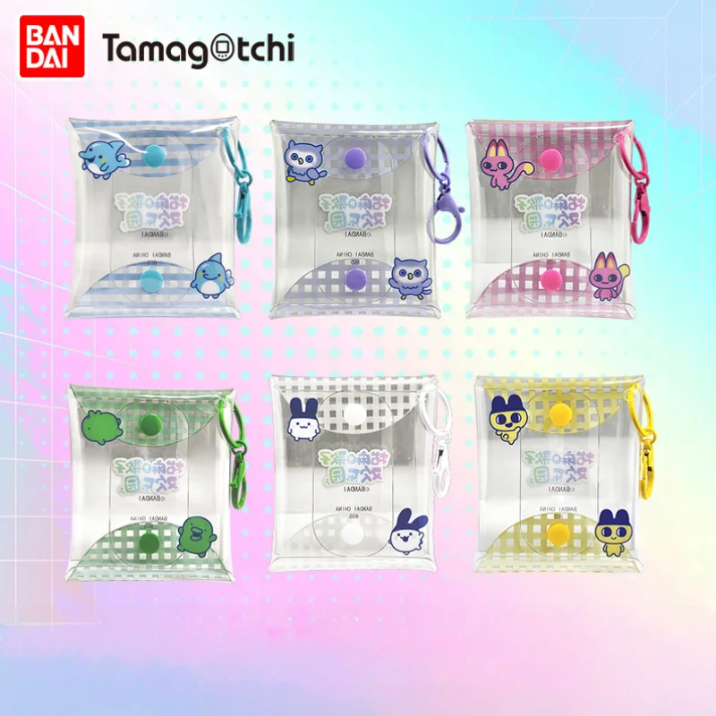 Bandai Tamagotchi Paradise bolsa de almacenamiento colgante transparente juego Original Merch Happy Park Kawaii accesorios regalo lindo juguete de decoración
