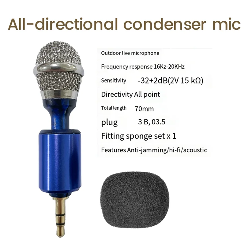 Video Recording Microphone Mini Condenser Record Interview Vlog Mic For SLR Camera