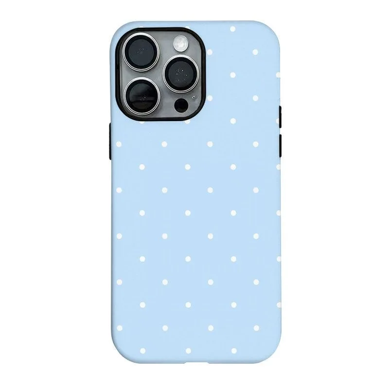 Blue Small Polka Dots Case for IPHONE 17Air 16ProMax 15 14Plus 13 12mini 11 PRO Plus XR XS SE Acrylic TPU Two in One Phone Cases