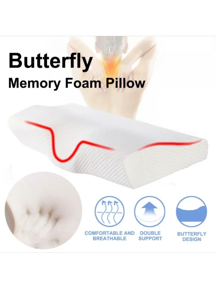 Orthopädisches Nackenkissen aus Memory-Schaum, ergonomisches Nackenstützkissen, atmungsaktiver, abnehmbarer, waschbarer Bezug für Seiten-, Rücken- und Bauchschläfer, lindert Nackenschmerzen,