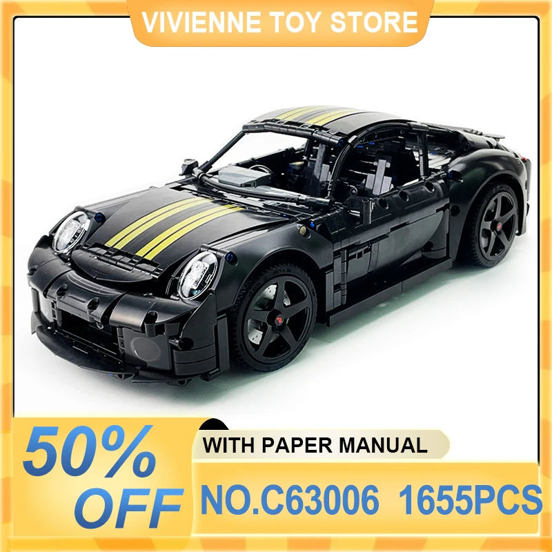 

1:10 MOC C63006 Technical Super Sports Racing GT Car Hypercar Building Blocks Bricks Puzzle Assembly Toy Christmas Gift For Kids