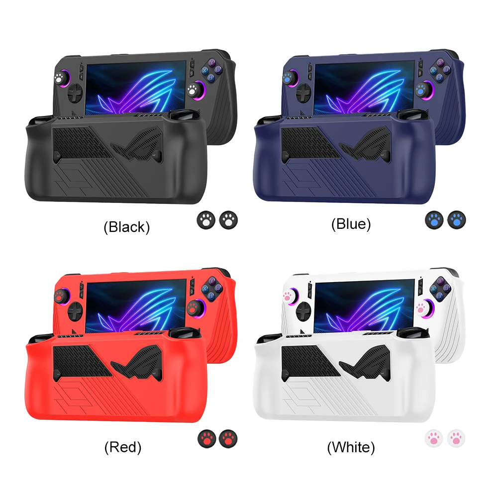 ASUS ROG ALLY X 게임 콘솔 실리콘 소프트 보호 케이스 커버, 충격 방지, 낙하 방지, 만능 보호 게임 액세서리