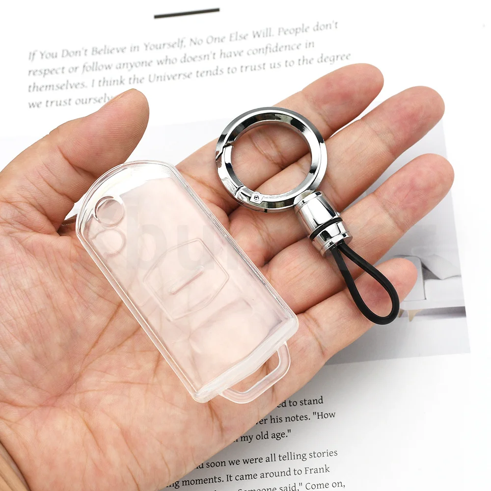 For Mazda MX5 MX-5 M6 RX8 RX-8 2 3 5 6 8 CX7 CX-7 CX5 CX-5 CX9 CX-9 Car Flip Key Case Cover Transparent Black TPU Keyless Shell