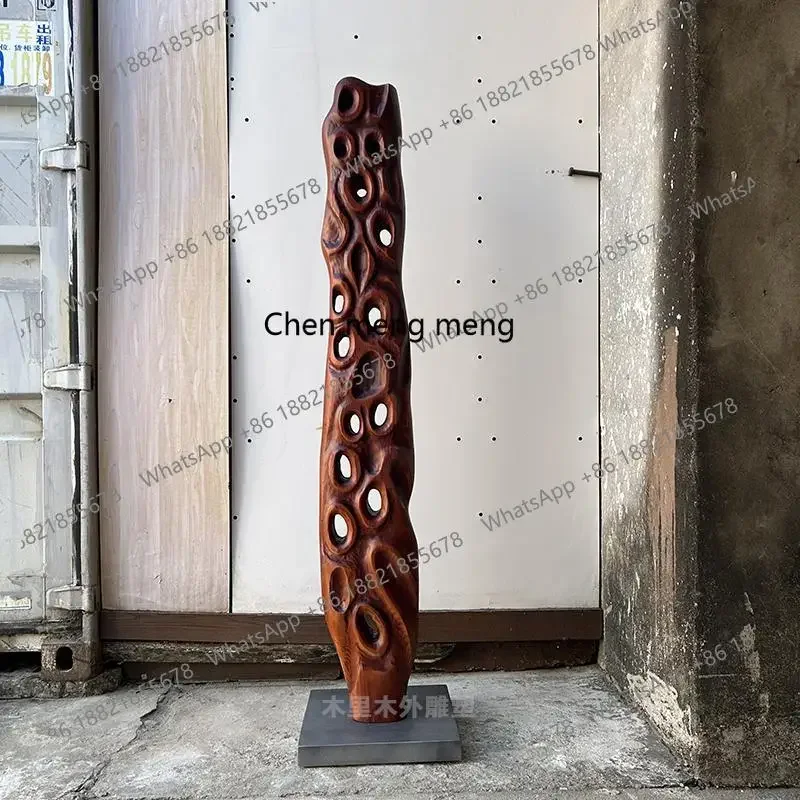 H178Hotel Clubhouse Solid Wood Sculpture Special-shaped Ornament Restaurant Store Soft Decoration Corner Floor Installation