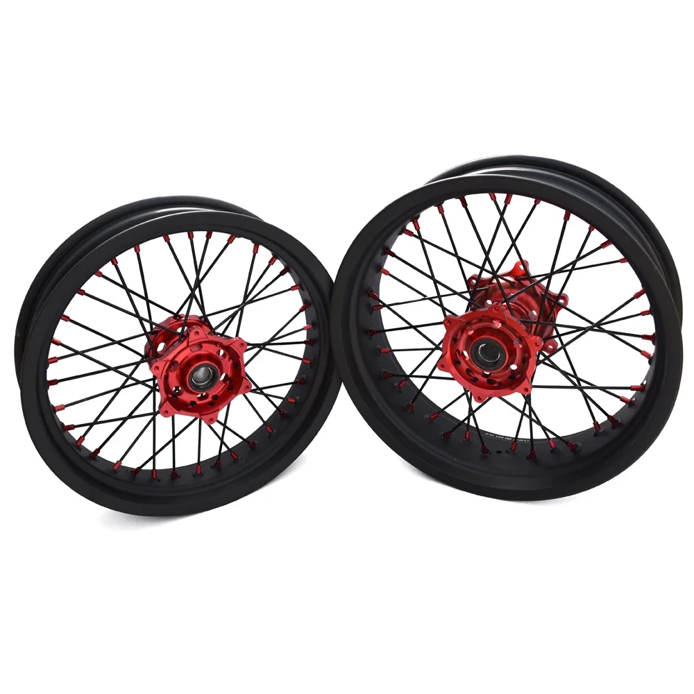 MOQ 1set CRF 450 Cc 17 Inch Rim Motorcycle Wheels Supermoto Wheels Set For HONDA