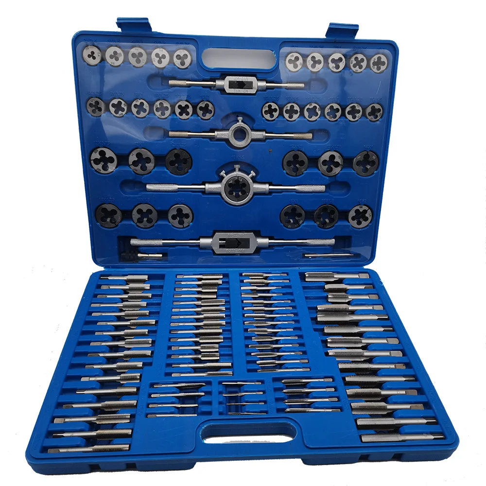 

Tap Die Set 110pcs M2-M18 Bearing Steel Metric Screw Thread Tap and Die Hand Tapping Threading Tool Hand Tools