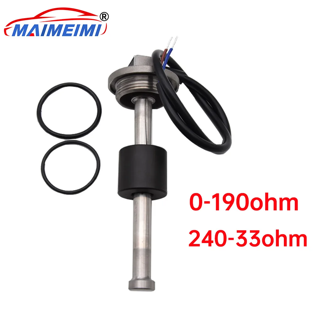 600mm Stainless Steel Water Level Sensor 0-190ohm 240-33ohm Water/Fuel Sending Unit Sensor Thread style for car boat Customizabl