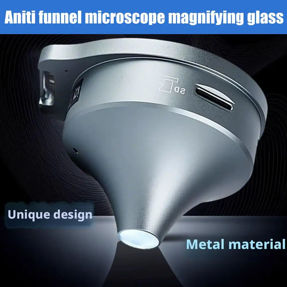 Digital Zoom Microscope with LED Display - 7X/11X/15X Step Magnification with Anti-Funnel Design