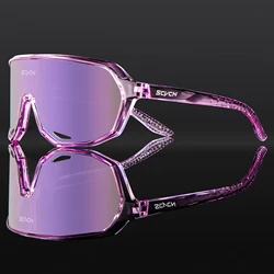 Scvcn Purple Sunglasses Fashion Cycling Glasses UV400 Bicycle MTB Goggles Road Bike Sunglasses Outdoor Sports Eyewear Equipment