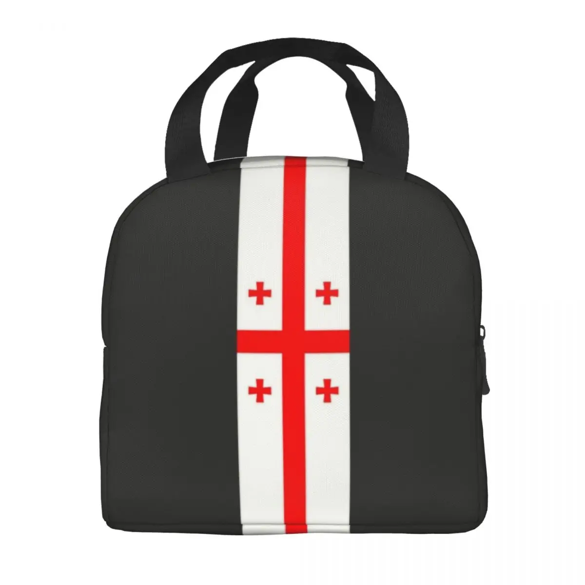 Custom Georgia Stripe Flag Thermal Insulated Lunch Bag Women Portable Lunch Tote for Outdoor Picnic Storage Food Box