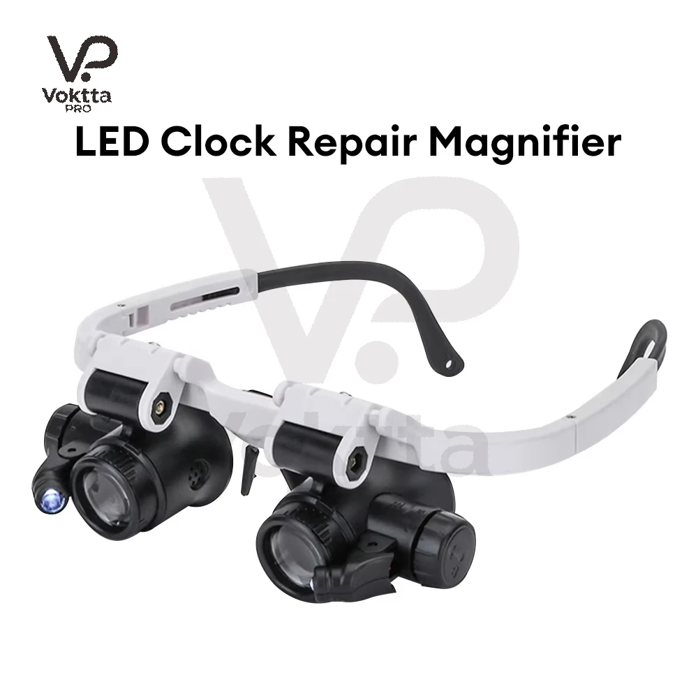 

8X/15X/23X 9892H Magnifying Glass Jeweler Watchmaker With LED Light Telescopic Headband Magnifier Glasses Reading Loupes Eyewear