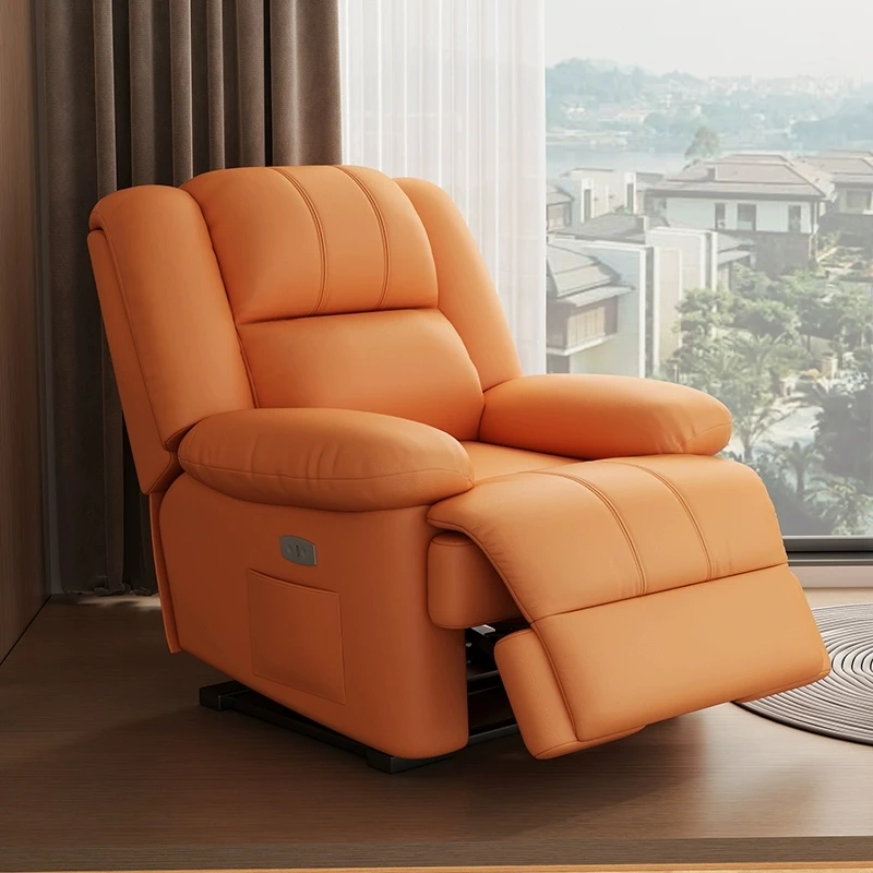 Contemporary Single Seat Recliner Manual Sofa Chair Extendable Inflatable Wood/Metal Frame Modern for Living Room Fabricpromote
