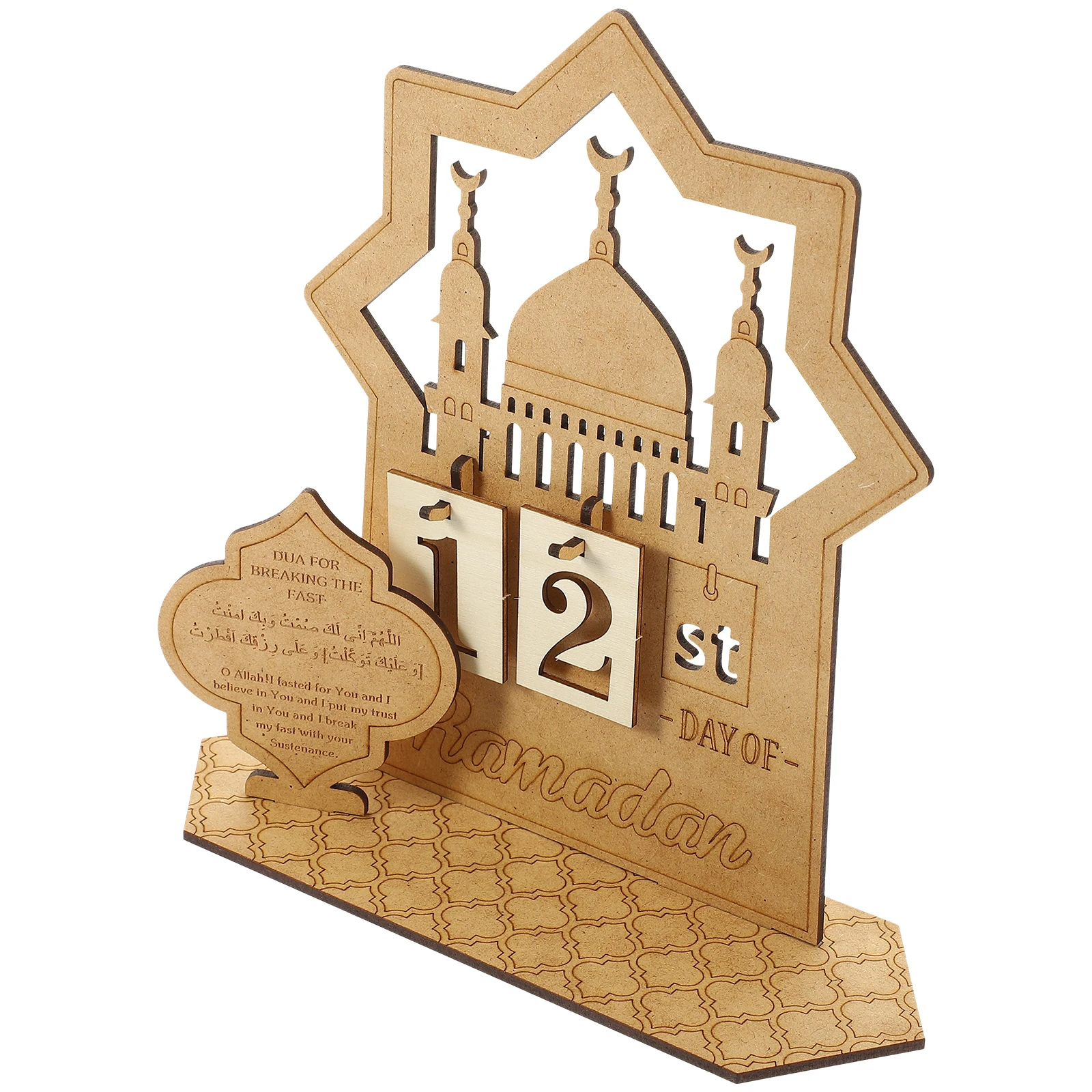 

Wooden Ramadan Advent Calendar Decor Elegant Countdown Desk nament Festival Eid Mubarak Gift Home Office DIY Craft