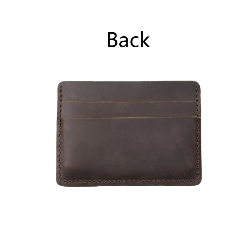 Porte-cartes en cuir de vachette fait main pour hommes, couche de tête, sac à cartes, portefeuille en cuir véritable, 5 emplacements pour cartes, portefeuille court et fin, sac pour cartes de crédit