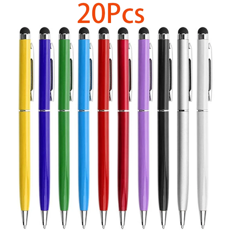 

20Pcs Universal 2 in 1 Metal Stylus Pen with Ballpoint Pen Touch Screen Pen for All Capacitive Screen