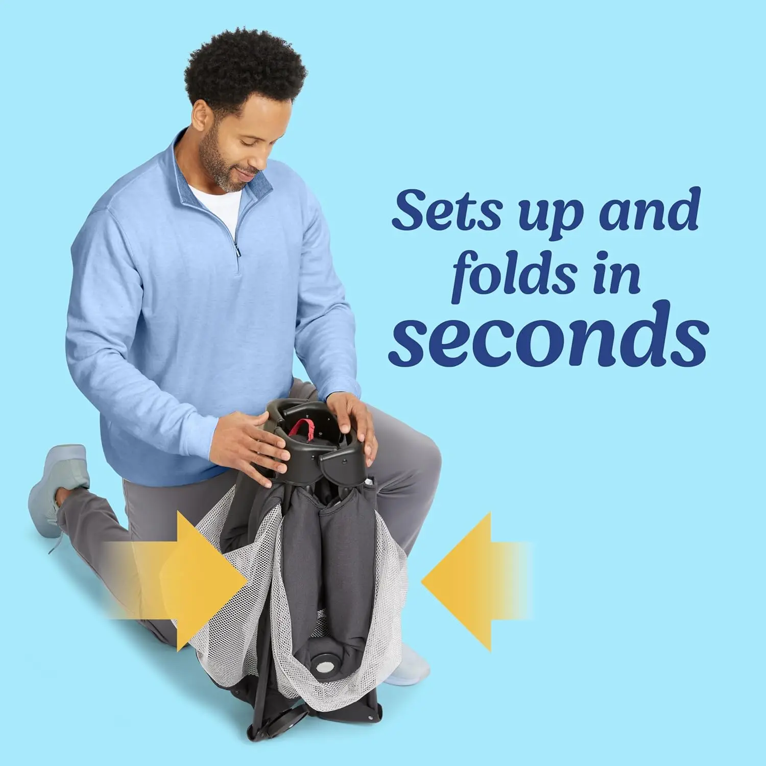 Portable Playard with Bassinet and Toy Bar for Easy Setup, Compact Fold