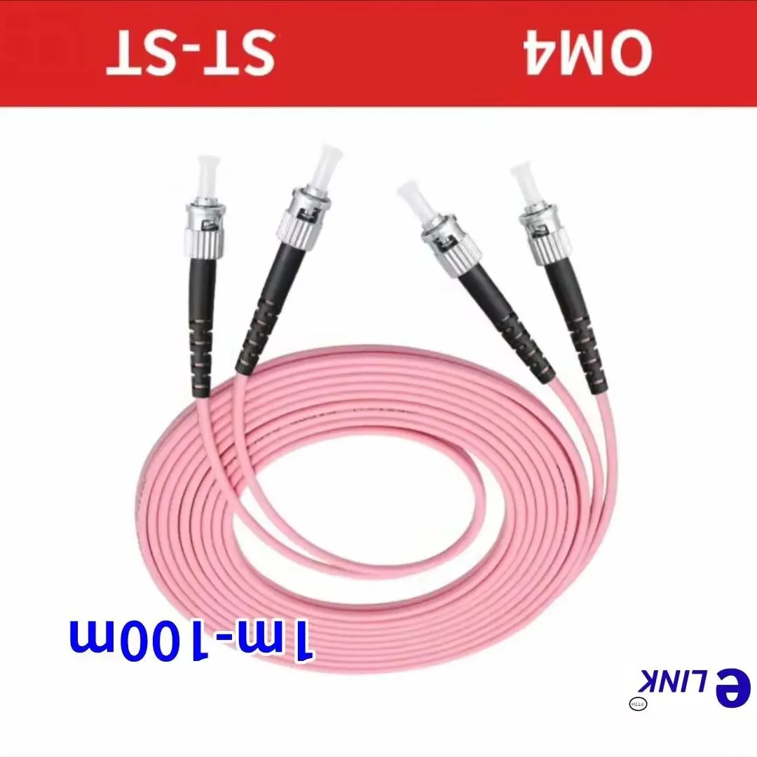 

fiber patch cord ST-ST OM4 duplex 20m 30m 100m ST DX Multimode cable 1m2m3m5m7m10m optical fibre jumper free shipping ELINK