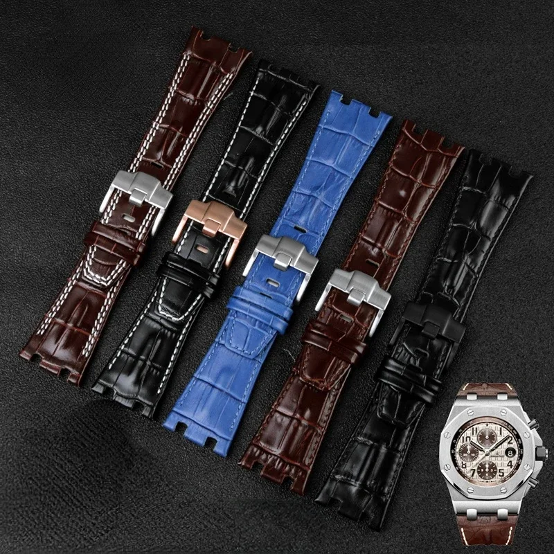 Genuine Leather Watch Band for Aibiap Royal Oak Offshore Strap Jf15710/15703/26405 Waterproof Sweatproof Watch Strap 28mm