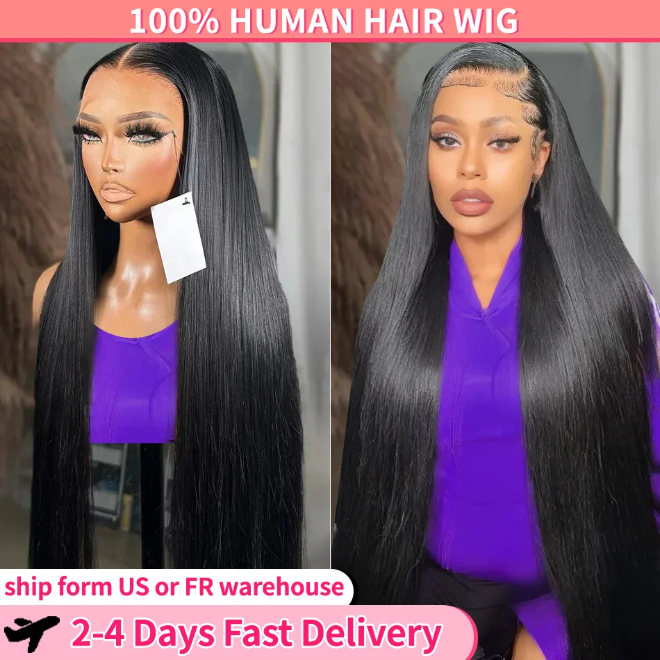 Straight Human Hair Wigs 13x4 13x6 Lace Frontal Wig Indian Remy Pre Plucked For Black Women 30 32 34 Inch 180 Density MYLOCKME