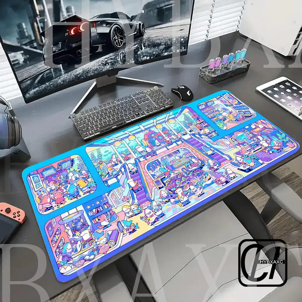 

Kawaii Shark Mouse Mats Gamer Large Mouse Pad 1200X600 Cute Pad for Computer HYBXAXC XXL bule Gaming Accessories Laptop Desk Mat