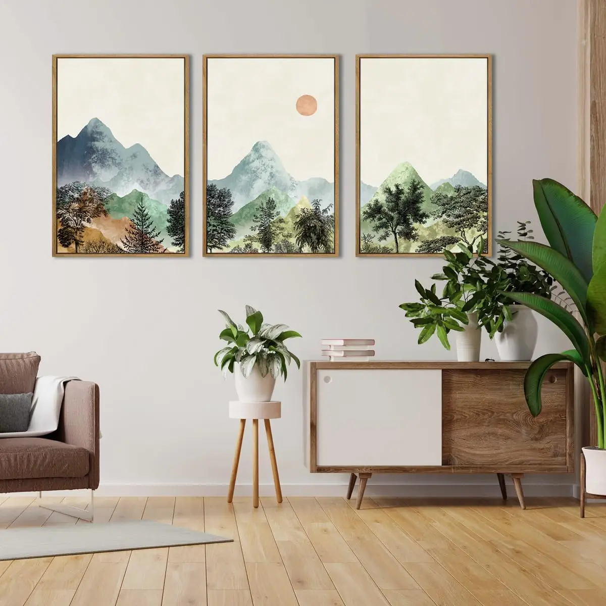 

3pcs/Set Mountain Wall Art Poster Watercolor Nature Mountain Print Posters Landscape Set Printed Art Painting Living Room Decor